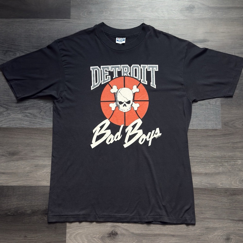 Vintage 80s Detroit Pistons Bad Boys NBA T-shirt Mens XL Single Stitch USA Made